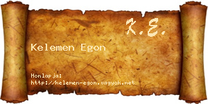 Kelemen Egon névjegykártya